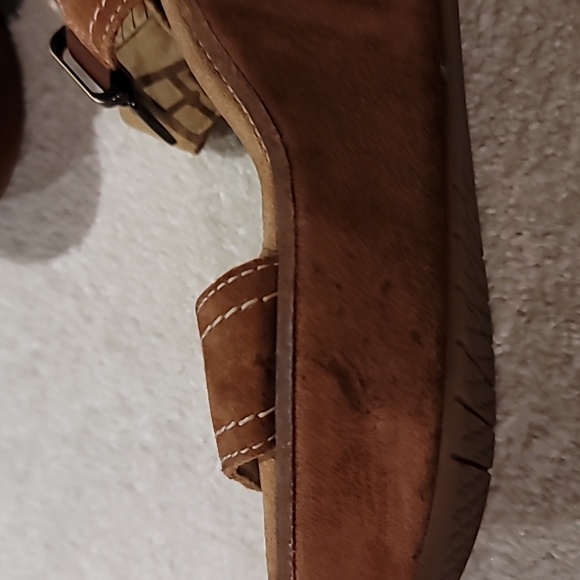 Clarks Ainsley Orchid 8.5M suede platform wedge adjustable ankle strap - Picture 11 of 15